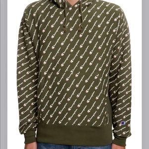 Champion hoodie green thick